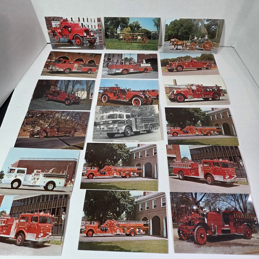 Vintage America Red and White Firetruck Photo Collection